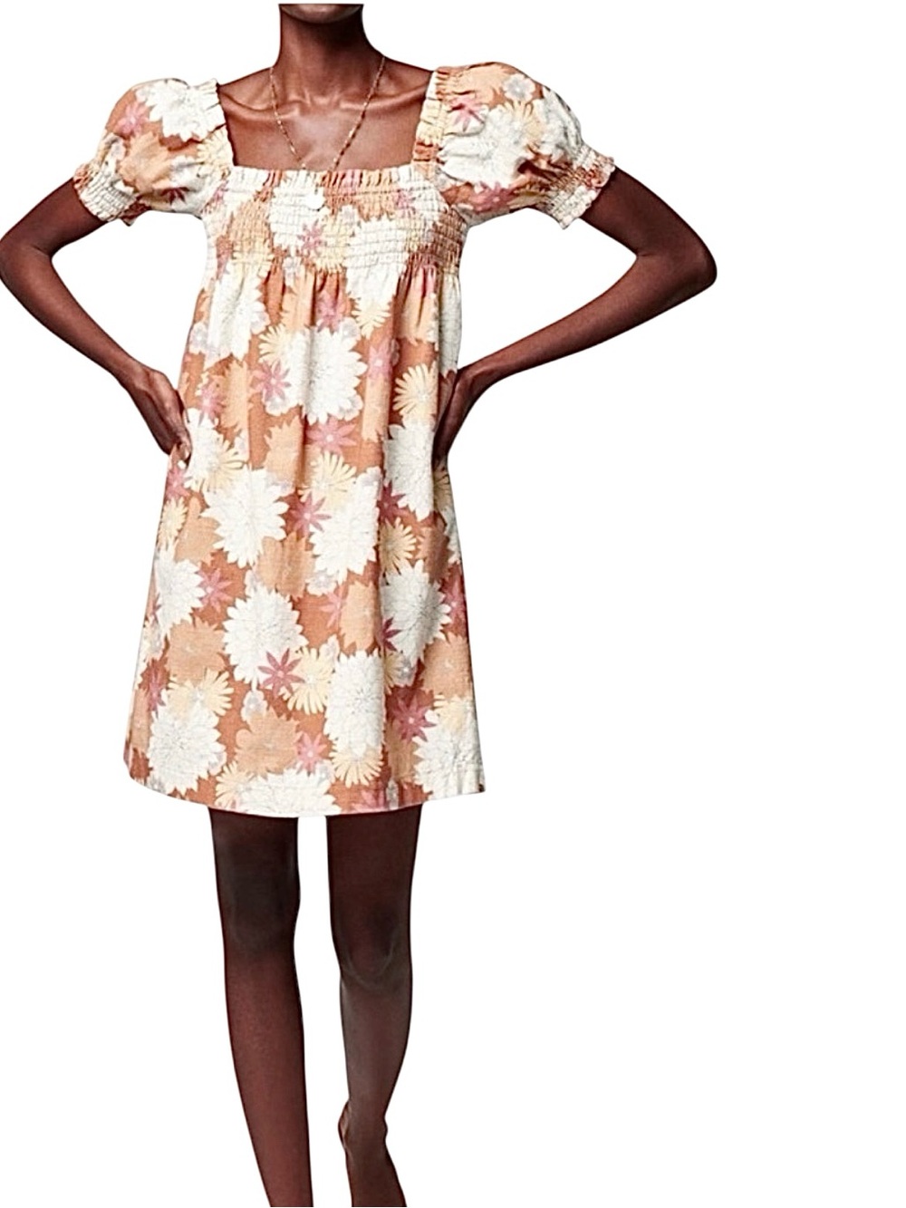 Faherty Ramona Dress in Warm Jicaro Island Print Size Large NWT